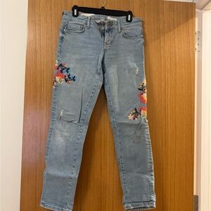 Pilcro and the Letterpress Light Blue Floral Jeans